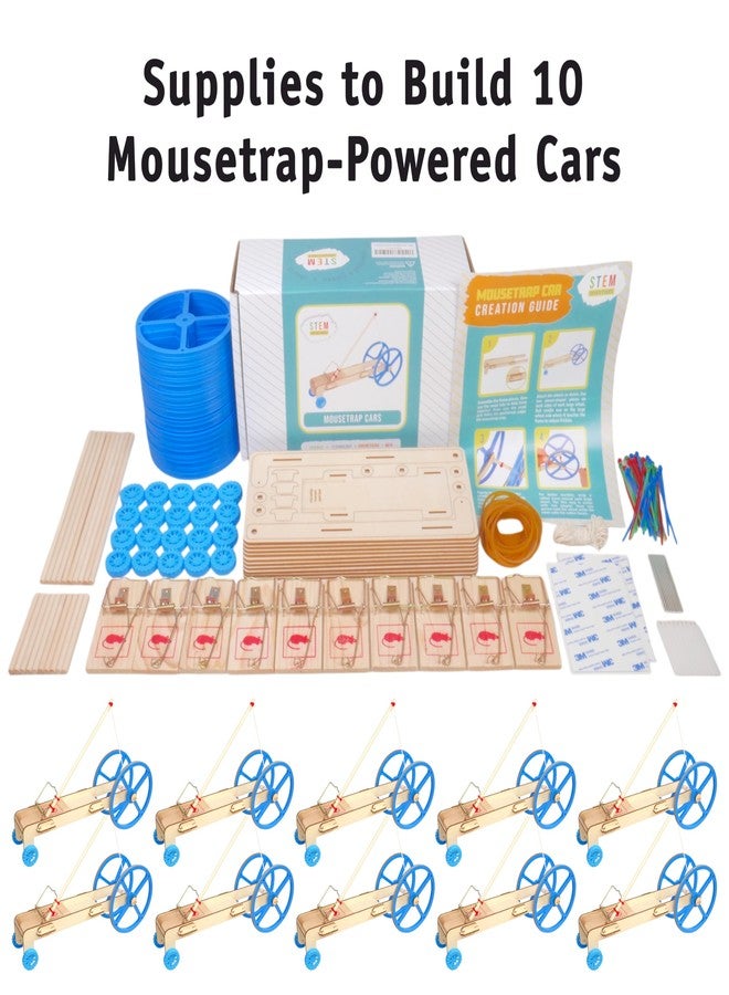 STEM Inventions Mousetrap Car Kit (10-Pack) - Hands-On Physics & Engineering STEM Kits for Classroom Projects, Force & Motion Experiments, Elementary and Middle School Science Lessons - Image 2